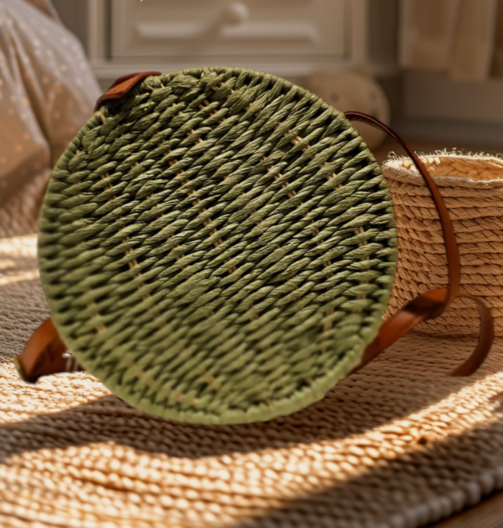 Bolsa de Palha de Coco Redonda