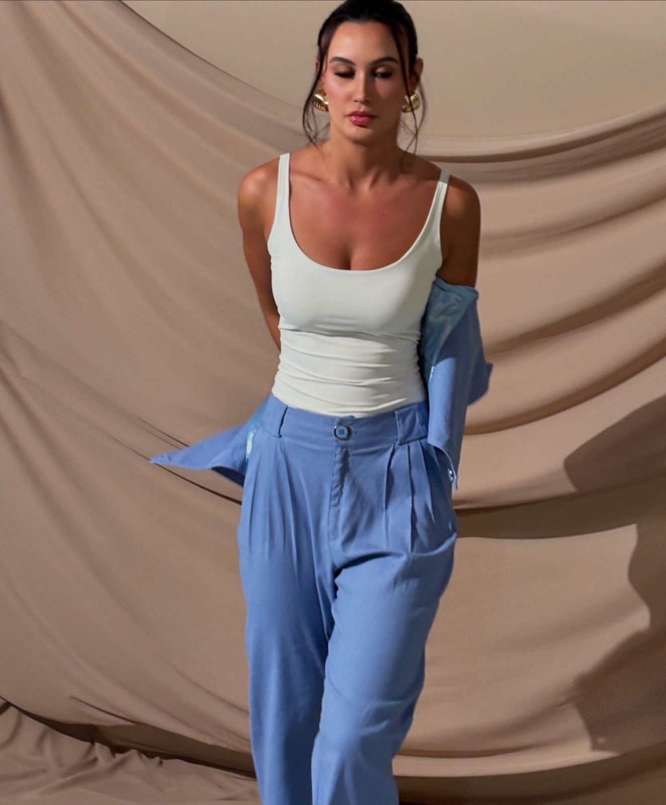 Calça Pregas Linho