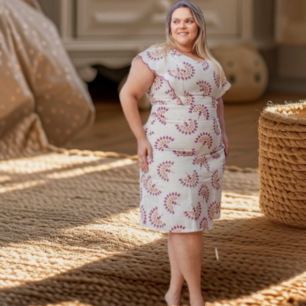 Vestido Linho Bordado Lavínia