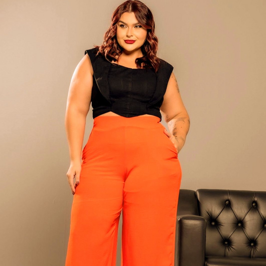 Conjunto Calça Pantalona Cropped