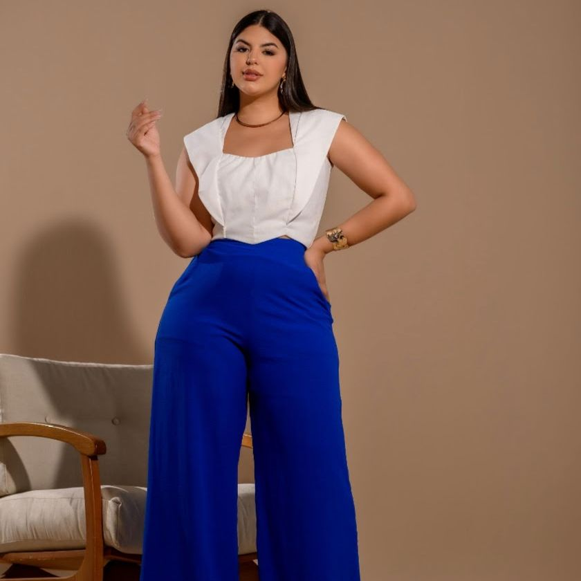 Conjunto Calça Pantalona Cropped