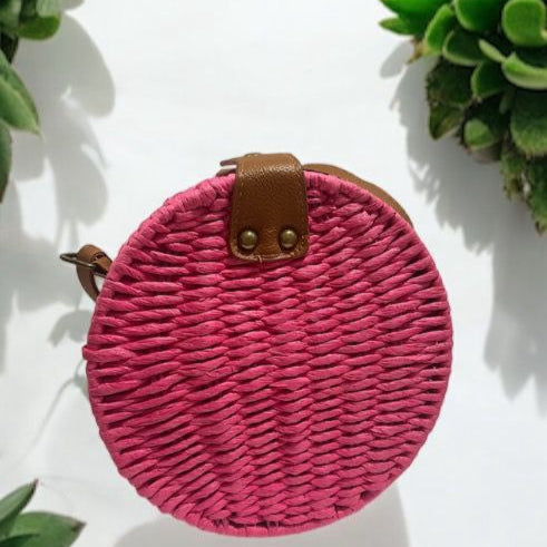 Bolsa de Palha de Coco Redonda