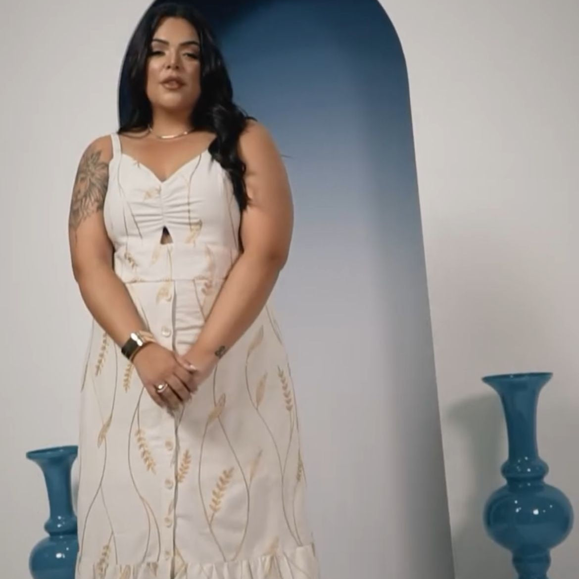 Vestido Linho Bordado