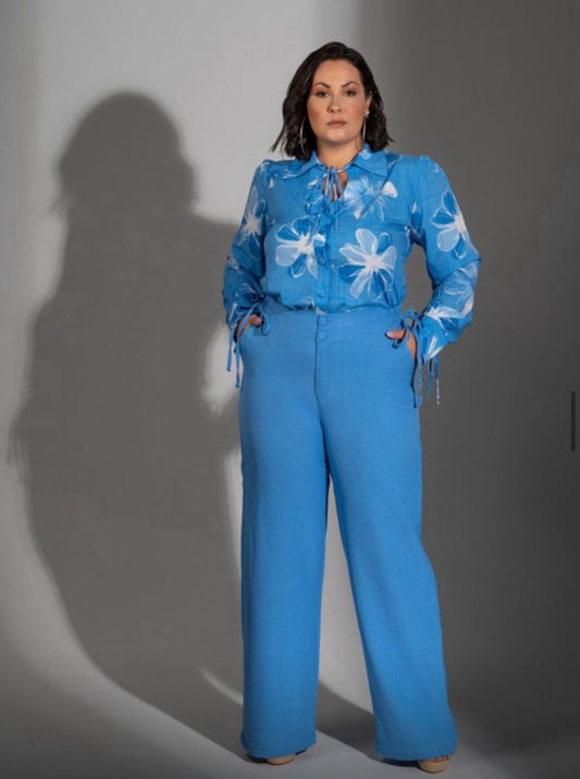Calça Azul com elástico
